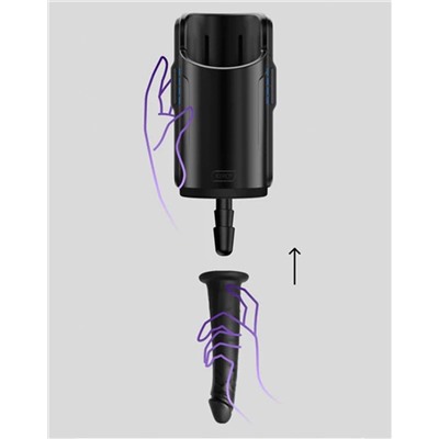 Черный полый фаллоимитатор для KIIROO Keon - 19,1 см.