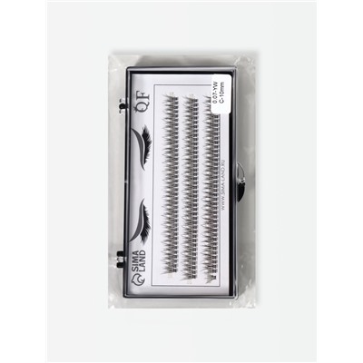 Набор накладных ресниц «Ласточкин хвост», пучки, 10 мм, толщина 0.07 мм, изгиб С, 12 D