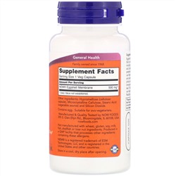 Now Foods, Мембрана яичной скорлупы, 500 мг, 60 растительных капсул