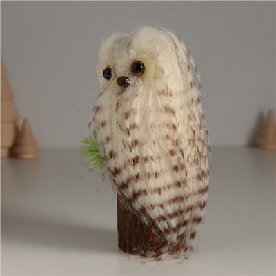 Фигурка «Пушистик: Совушка Белая на пеньке», 8×7.5×15 см