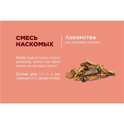 Лакомство Little One «Смесь насекомых» для всеядных грызунов, 75 г