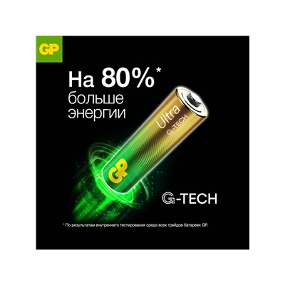 Батарейка алкалиновая GP Ultra, AA, LR6-2BL, 1.5 В, блистер, 2 шт.