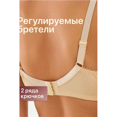 Бюстгальтер 71211 OIRO кружевной мягкая чаша 1 шт (Бежевый)
