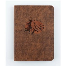 Ежедневник 2026 г. А6+ 352 стр. "ТУРИН" темно-коричневый+коричневый 310142 Alpha-Trend