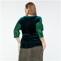 Туника, текстиль, пояс, изумрудный