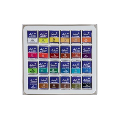 Акварель художественная в кюветах «Гамма. Студия», 24 цвета × 2.5 мл