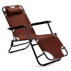 Кресло шезлонг КОРИЧНЕВЫЙ №9 47х152х93 /уп4/