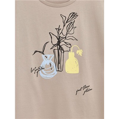 Футболки CONTE LD 1787 Футболка с манжетами «Love your garden»