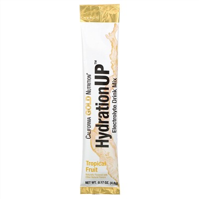California Gold Nutrition, HydrationUP, смесь для приготовления электролитического напитка, тропические фрукты, 20 пакетиков, 4,8 г (0,17 унции) в каждом