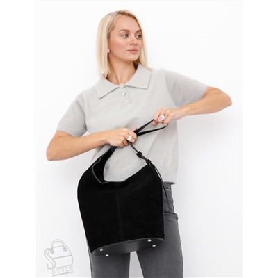 Сумка женская кожаная 1007M black Polina&Eiterou