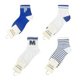Хлопковые носки FASHION SOCKS (бело-синие)