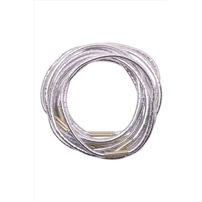 Dewal Резинки для волос серебристые Midi RE041, 10 шт., серебристый KRISTALLER, 1108223