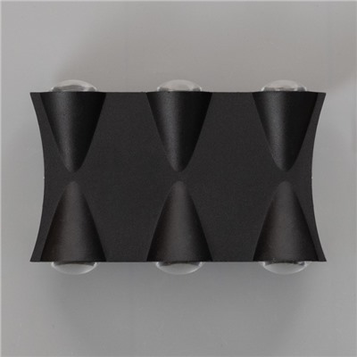 Бра BayerLux «Бисо», 6хLED, 6 Вт, 4000К, IP66, чёрный, 14×4.5×8 см