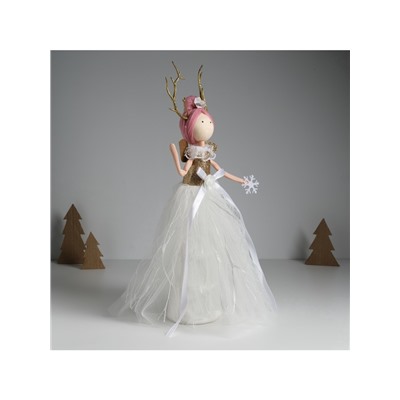 Интерьерная кукла текстильная «Принцесса леса в белом платье», 9.8×9.8×39.5 см