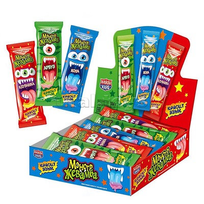 Жевательная конфета "Монстр Жевамба" ассорти 8гр (48шт)