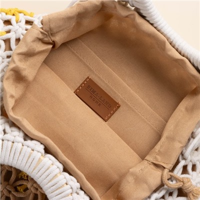Сумка женская SL Home, ручное плетение, хлопок, кольцо 14.5 см, 30×45 см