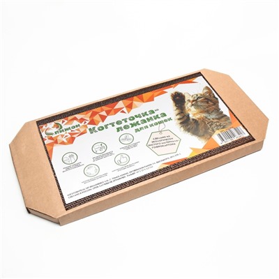 Когтеточка-лежанка для кошек «Пижон», 49×23×2.5 см, КРАФТ, гофрокартон