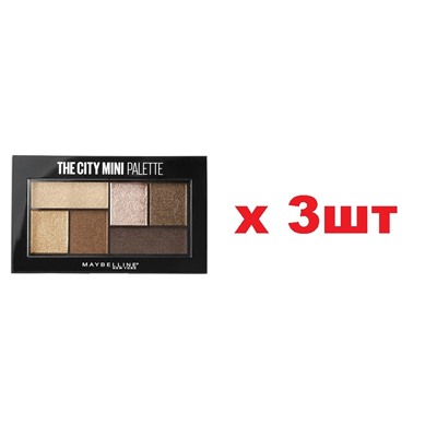 Maybelline New York Палетка теней The City Mini 400 Rooftop Bronze 6г 3шт