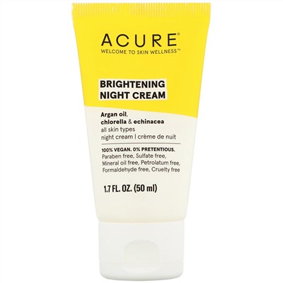 Acure, Осветляющий ночной крем, 50 мл (1,7 жидкой унции)