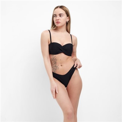 Купальник раздельный женский (плавки 2 шт.), размер 50, чёрный (46)