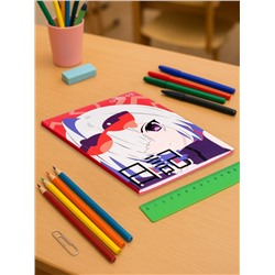 Дневник школьный для 1-4 классов, «Аниме. Девочка яркая», интегральная (гибкая) обложка, матовая ламинация, выборочный лак, 48 листов