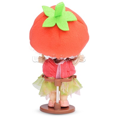 Виниловая кукла Baby Cute Flower с подставкой, 10 см "Клубника"