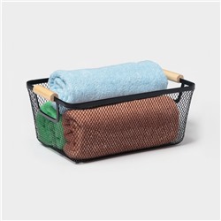 Корзинка универсальная LaDо́m «Миди», прямоугольная, 32×20.5×14 см, чёрная