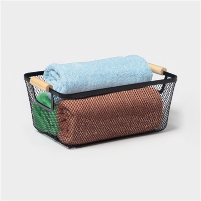 Корзинка универсальная LaDо́m «Миди», прямоугольная, 32×20.5×14 см, чёрная