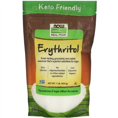 Now Foods, Real Food, эритритол, 454 г (1 фунт)