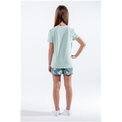 Пижама для девочки Кролик-морковка арт. ПД-009-055 (Васаби/зеленый)