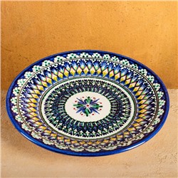 Ляган узбекский Риштанская Керамика «Узоры», d=27 см, разноцветный