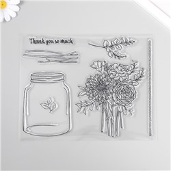 Штамп для творчества «Банка с цветами», 17×21.5×0.3 см