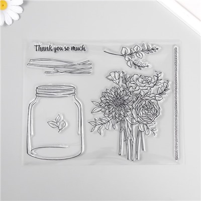 Штамп для творчества «Банка с цветами», 17×21.5×0.3 см