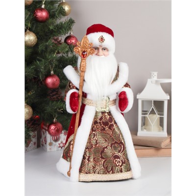 Фигурка Дед Мороз 40 см красный кафтан / DA48-16 /уп 18/музыкальный