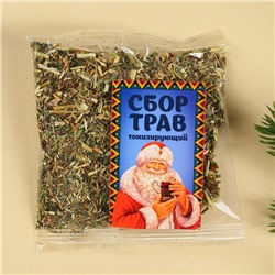 Подарочный набор новогодний «Будьте здоровы»: чай тонизирующий 20 г, варенье из сосновых шишек 30 г, бальзам 100 мл.