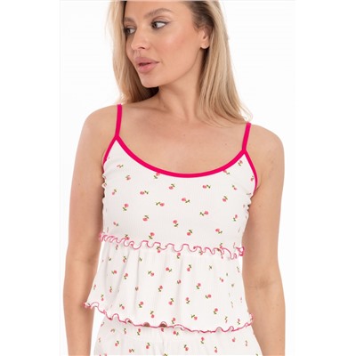 Пижама топ и шорты из кашкорсе М325352мр