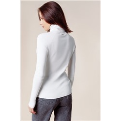 Свитер тонкой вязки в рубчик из вискозы VILATTE, 1028679