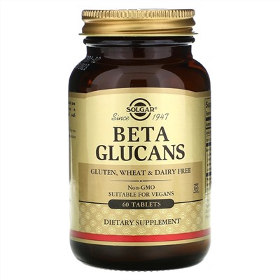 Solgar, Beta Glucans, 60 таблеток