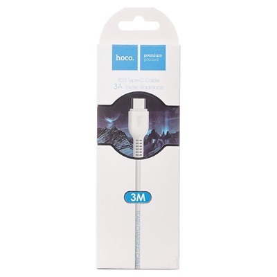 Кабель USB - Type-C Hoco X20 Exotic Radiance 12W 300см 2,4A  (white)