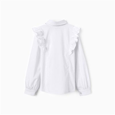 Блузка для девочек, цвет белый, рост 122 см