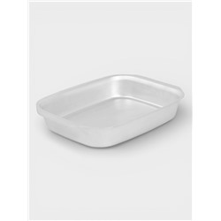 Противень, 1.8 л, 21×29.4 см, h=4.5 см, листовой алюминий 1.2 мм, серебристый