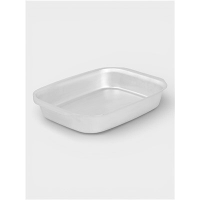 Противень, 1.8 л, 21×29.4 см, h=4.5 см, листовой алюминий 1.2 мм, серебристый