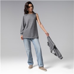 Лонгслив многослойный, Преданная стилю (grey, 2 в 1)