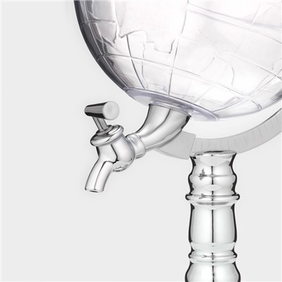 Башня пивная с воронкой «Земной шар», 1.9 л, пластик, серебристая