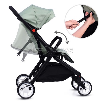 Коляска для кукол прогулочная, складная, с корзиной, цвет хакки, в пакете