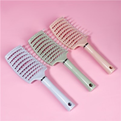 Расчёска массажная, широкая, вентилируемая, 7.3×25.3(±1) см, МИКС