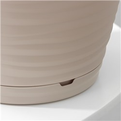 Горшок для цветов с поддоном Saffron, 5.4 л, d=22.4 см, h=20.5 см, пластиковый, бежевый