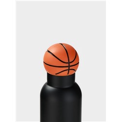 Термос «Баскетбольный мяч», 500 мл, сохраняет тепло 8 ч, нержавеющая сталь, чёрный