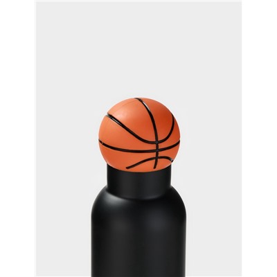 Термос «Баскетбольный мяч», 500 мл, сохраняет тепло 8 ч, нержавеющая сталь, чёрный