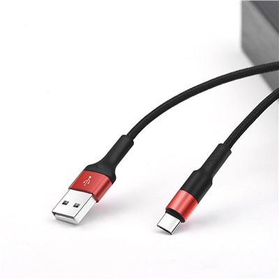 Кабель USB - Type-C Hoco X26 Xpress  100см 2A  (black/red)